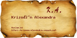 Krizsán Alexandra névjegykártya